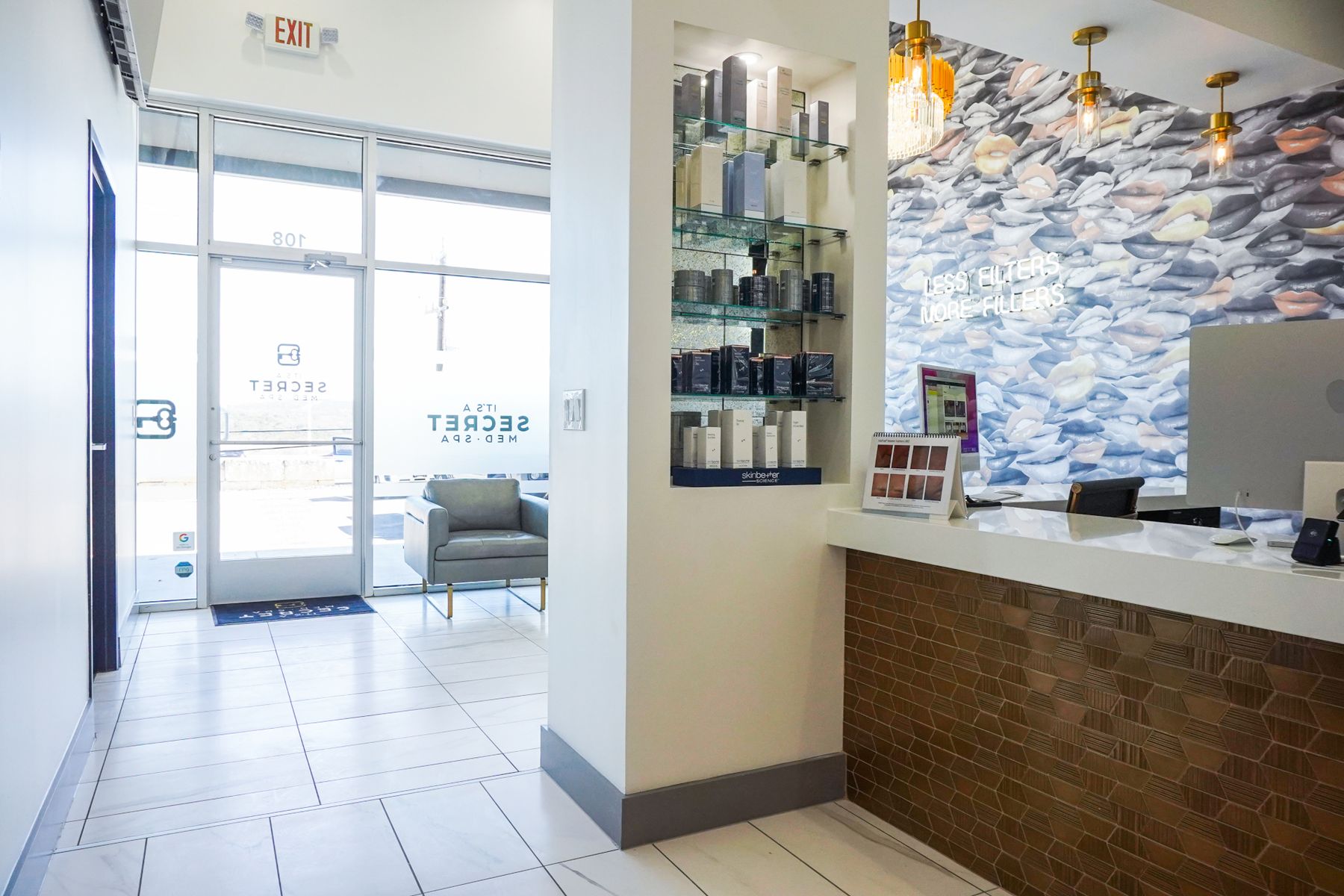 The reception at It's A Secret Med Spa, San Antonio
